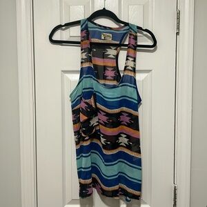 Show Me Your MUMU. Aztec tank. Blue & Pink. Size L.